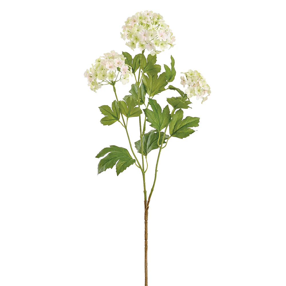 31" Snowball Silk Flower Spray -Green/Blush (Pack of 12)