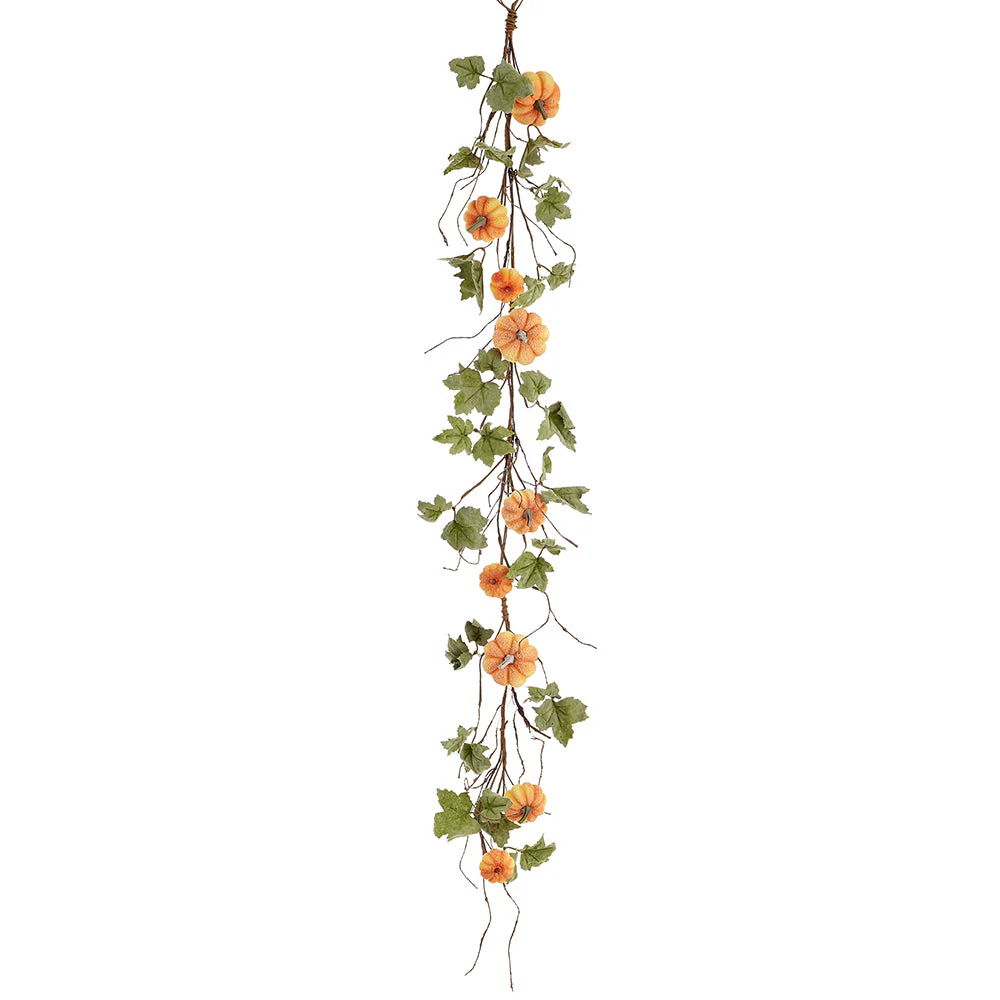 3'11" Pumpkin Vine Artificial Garland -Orange (Pack of 2)