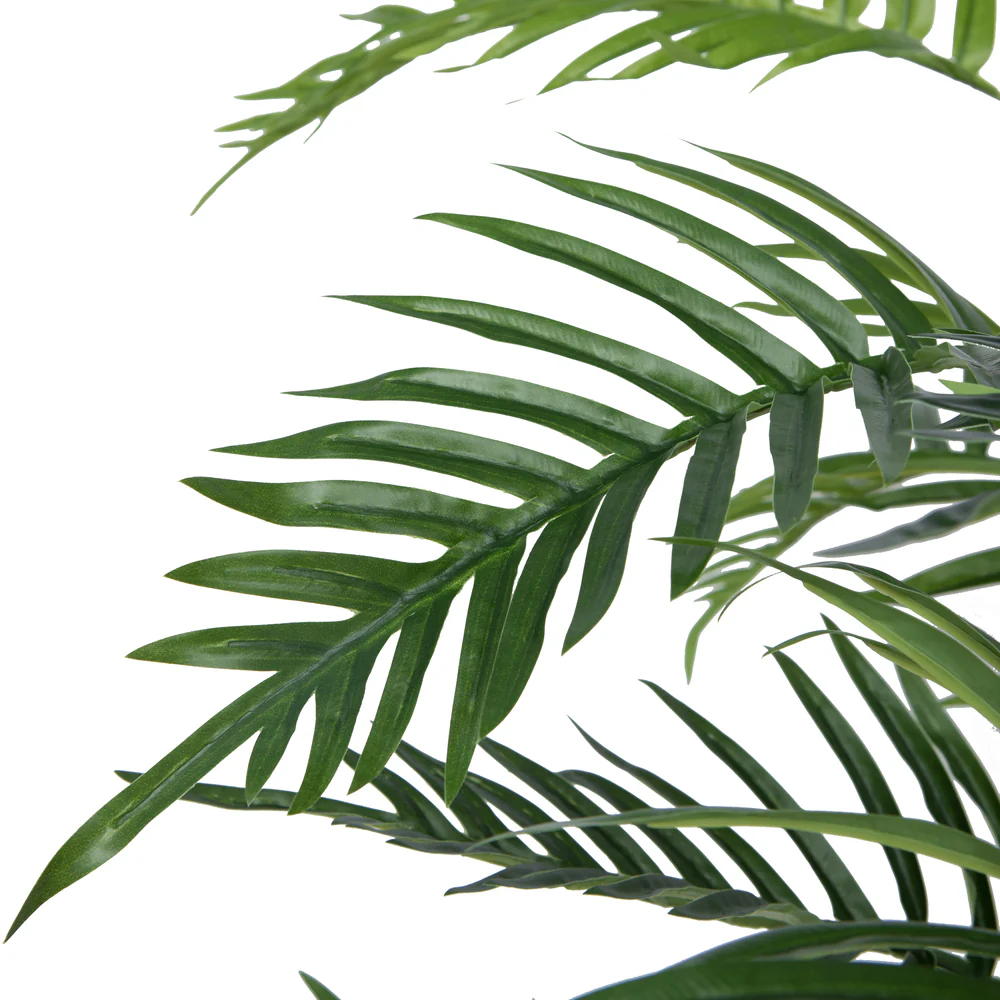 3'11" Real Touch Fern Palm Silk Tree w/Plastic Pot -Green - Image 2