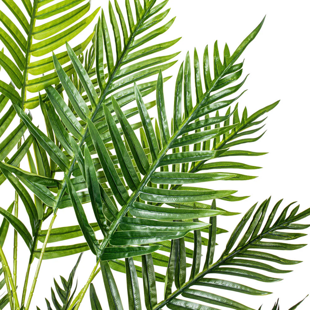 3'11" Real Touch Fern Palm Silk Tree w/Plastic Pot -Green - Image 4
