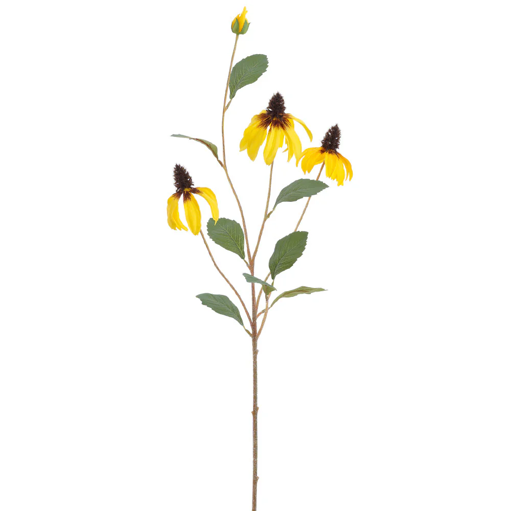 32.5" Rudbeckia Black-Eyed Susan Silk Flower Stem -Yellow (Pack of 24)