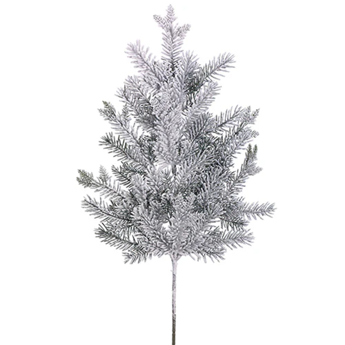32" Artificial Flocked Pine Stem -White/Green (Pack of 12)