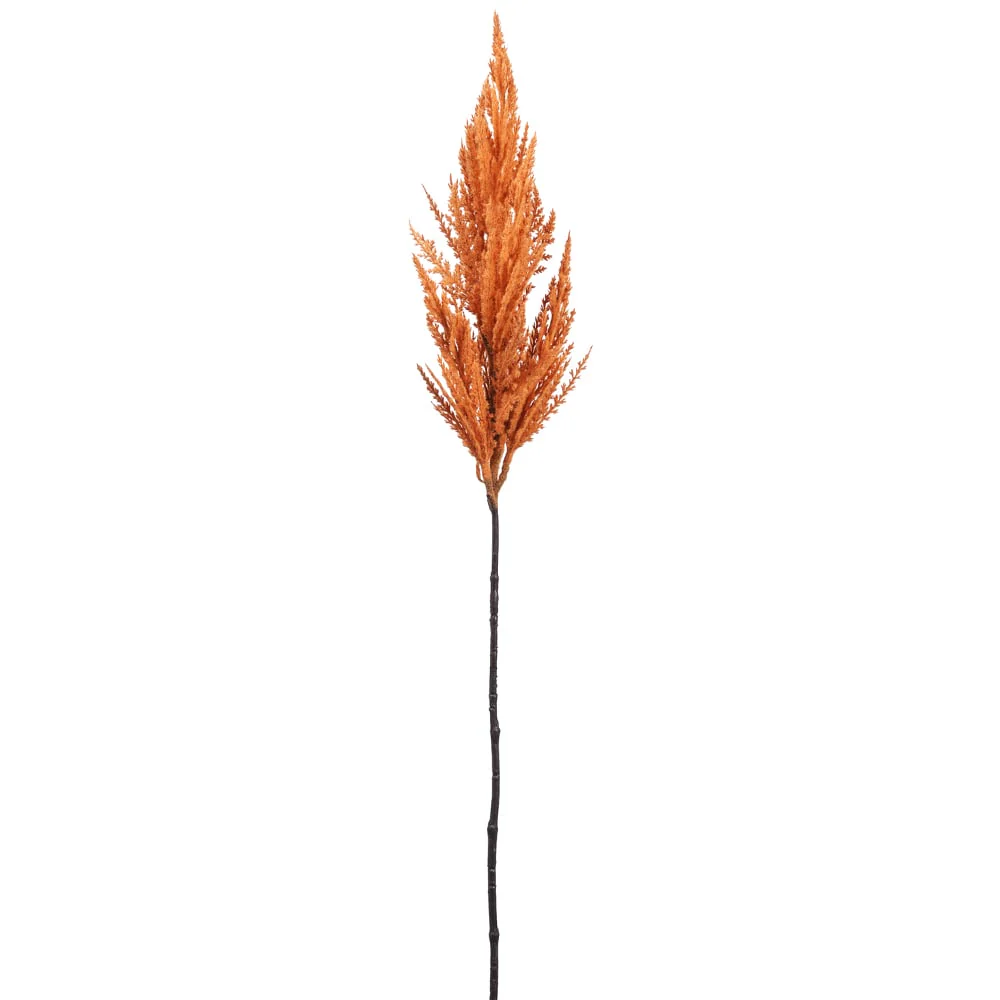 32" Artificial Pampas Grass Stem -Orange (Pack of 12)