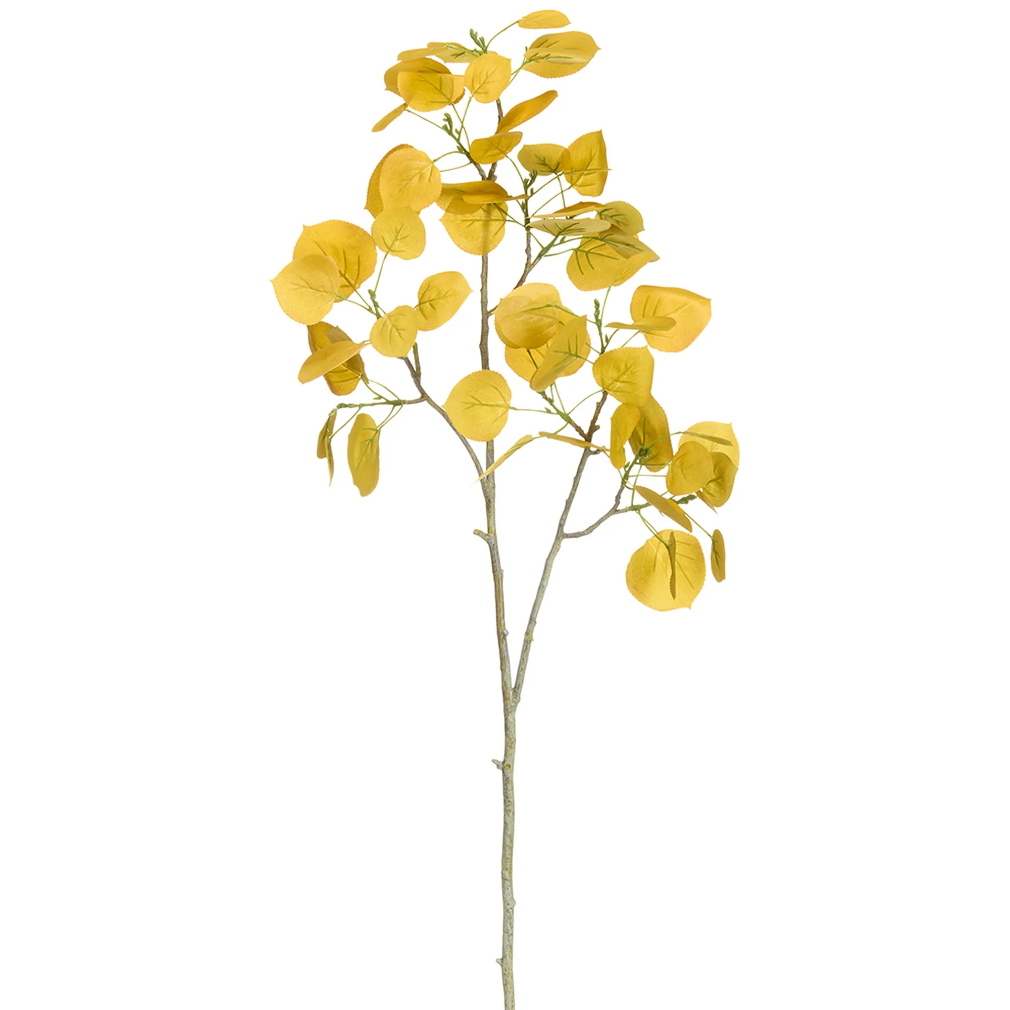 32" Aspen Leaf Silk Stem -Yellow (Pack of 12)