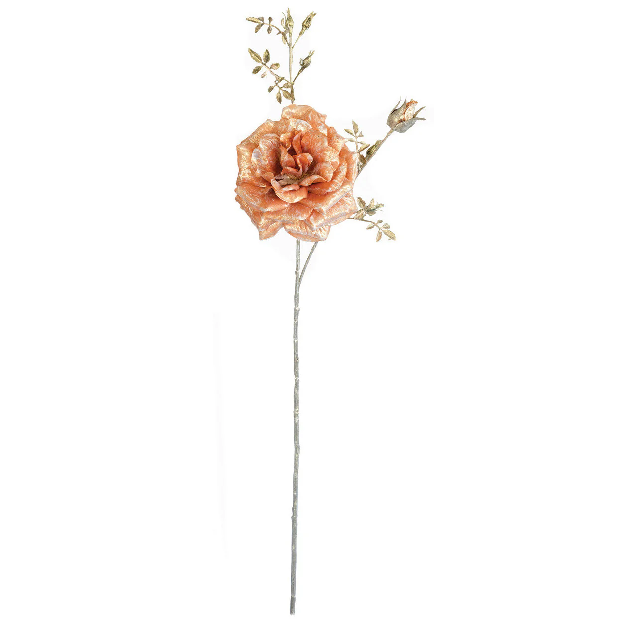 32" Brushed Silk Poinsettia Flower Stem -Orange/Gold (Pack of 12)