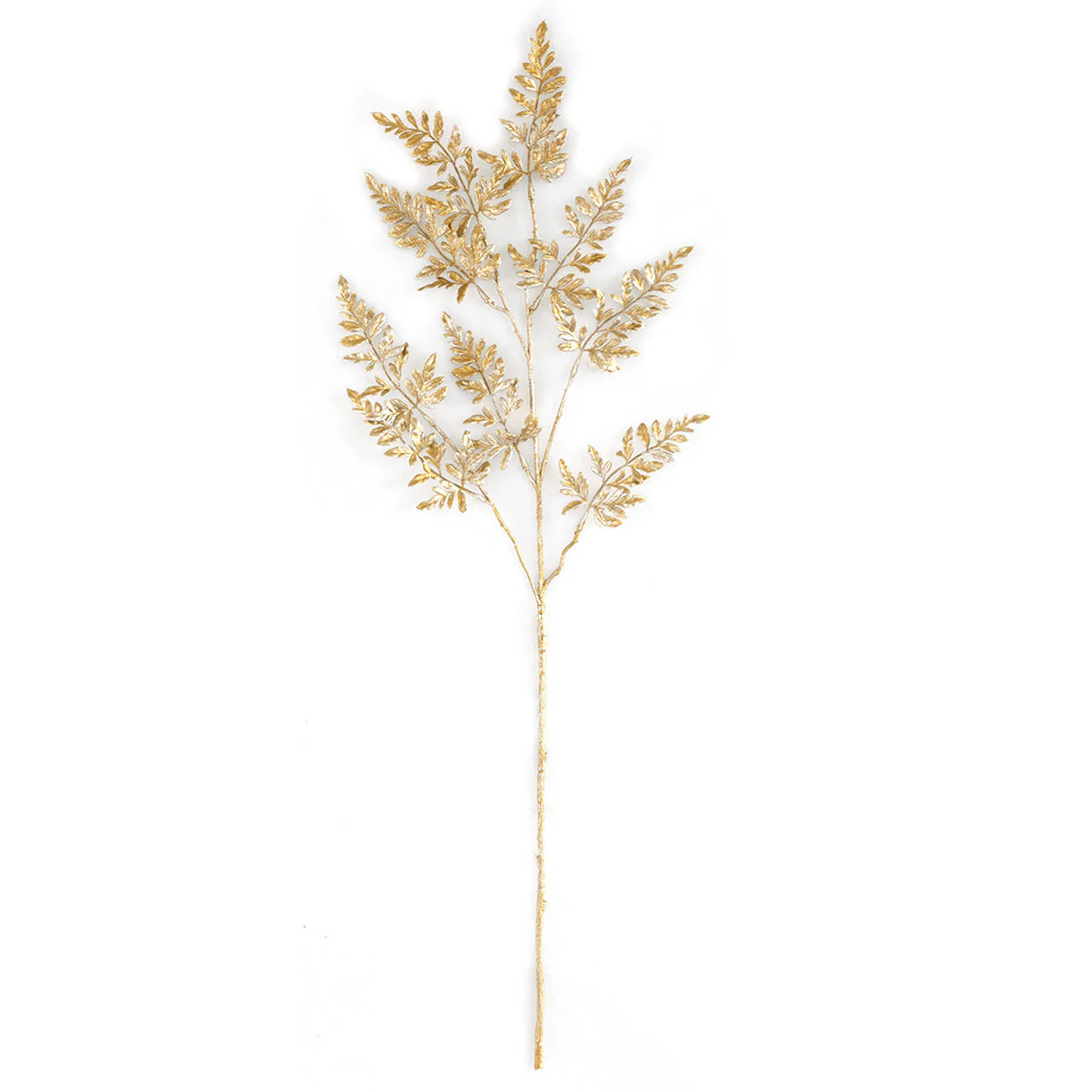 32" Metallic Artificial Fern Leaf Stem -Gold (Pack of 24)