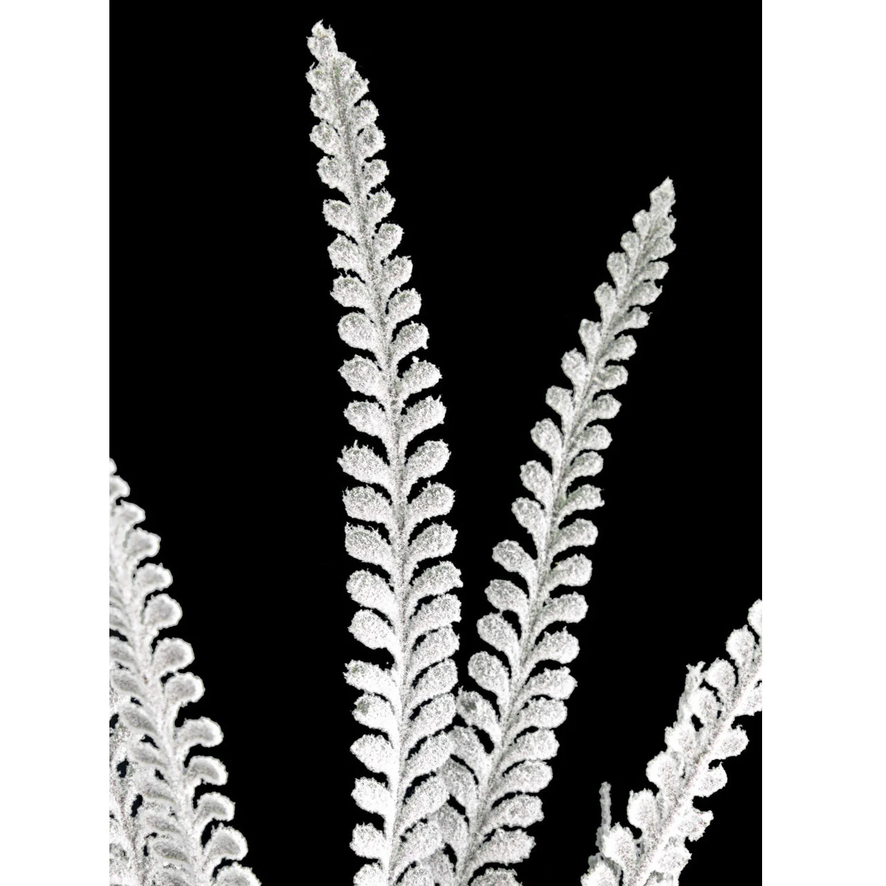32" Mixed Flocked Fern Artificial Stem -Green/White (Pack of 12) - Image 2