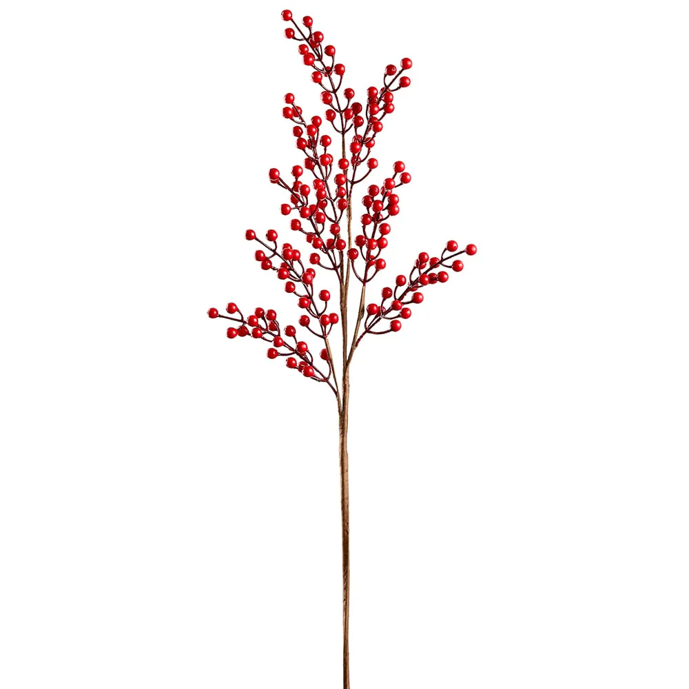 32" Outdoor Water-Resistant Faux Berry Stem -Red (Pack of 12)