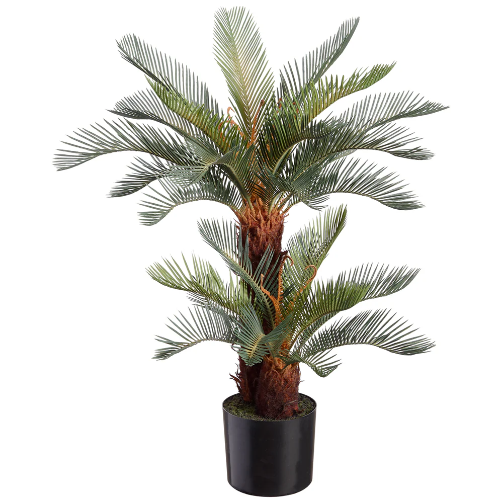32" Sago Cycas Artificial Palm Tree w/Pot -Green