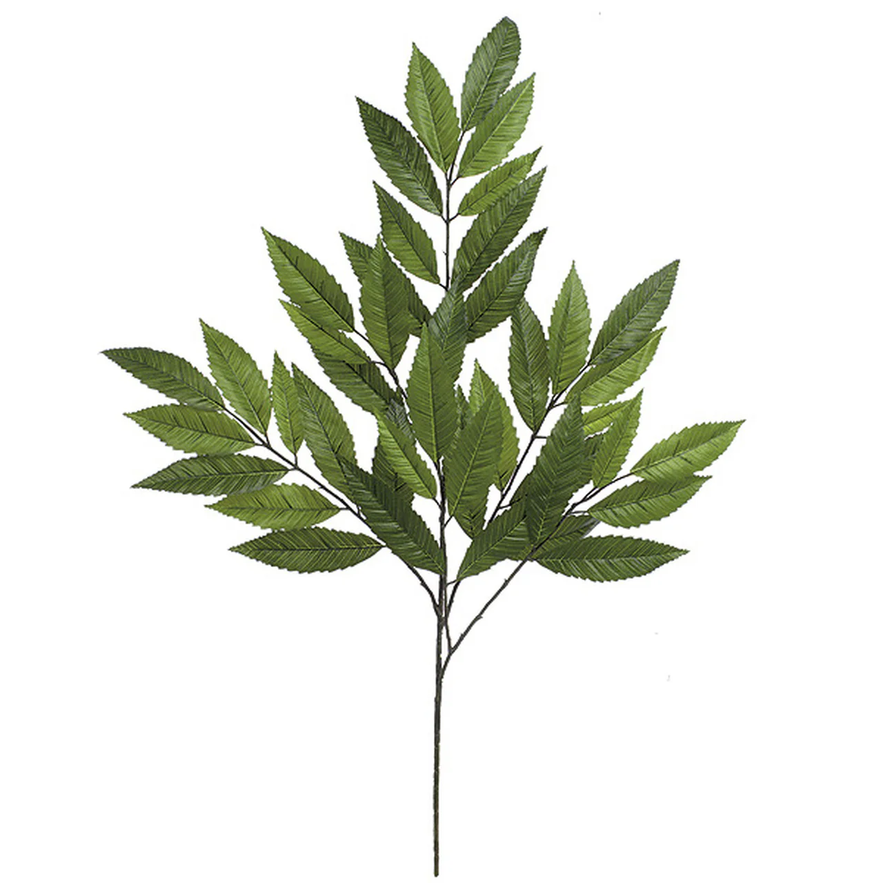 32" Silk Chestnut Leaf Branch Stem -Green (Pack of 12)