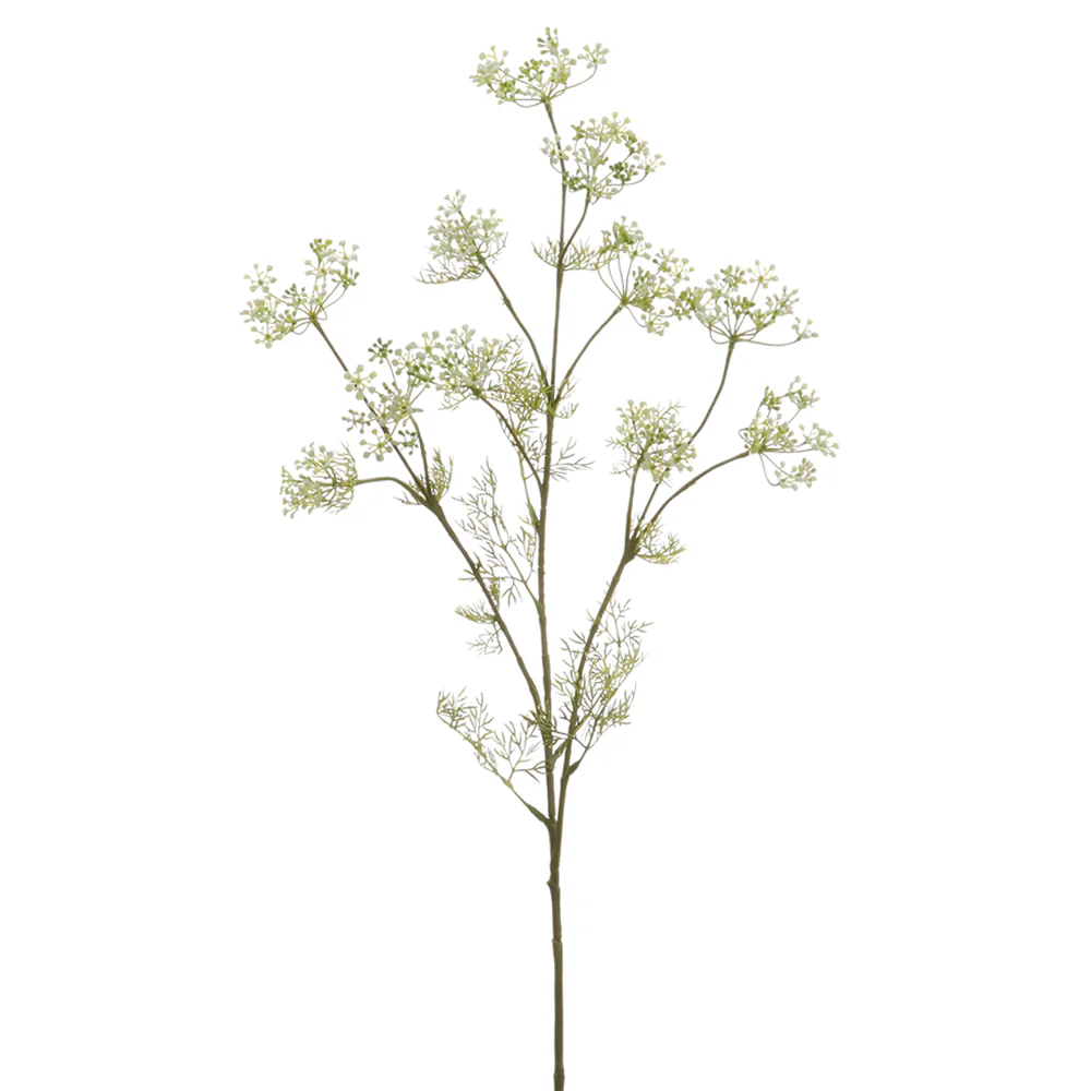 32" Silk Dill Flower Spray -White/Green (Pack of 12)