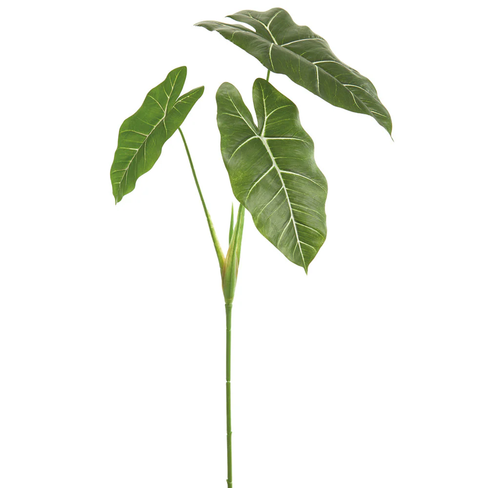 32" Silk Elephant Philodendron Leaf Plant -Green/Variegated (Pack of 12)