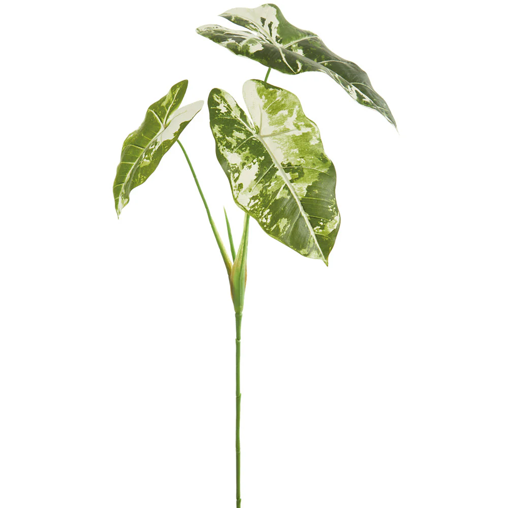 32" Silk Elephant Philodendron Leaf Plant -Green/White (Pack of 12)