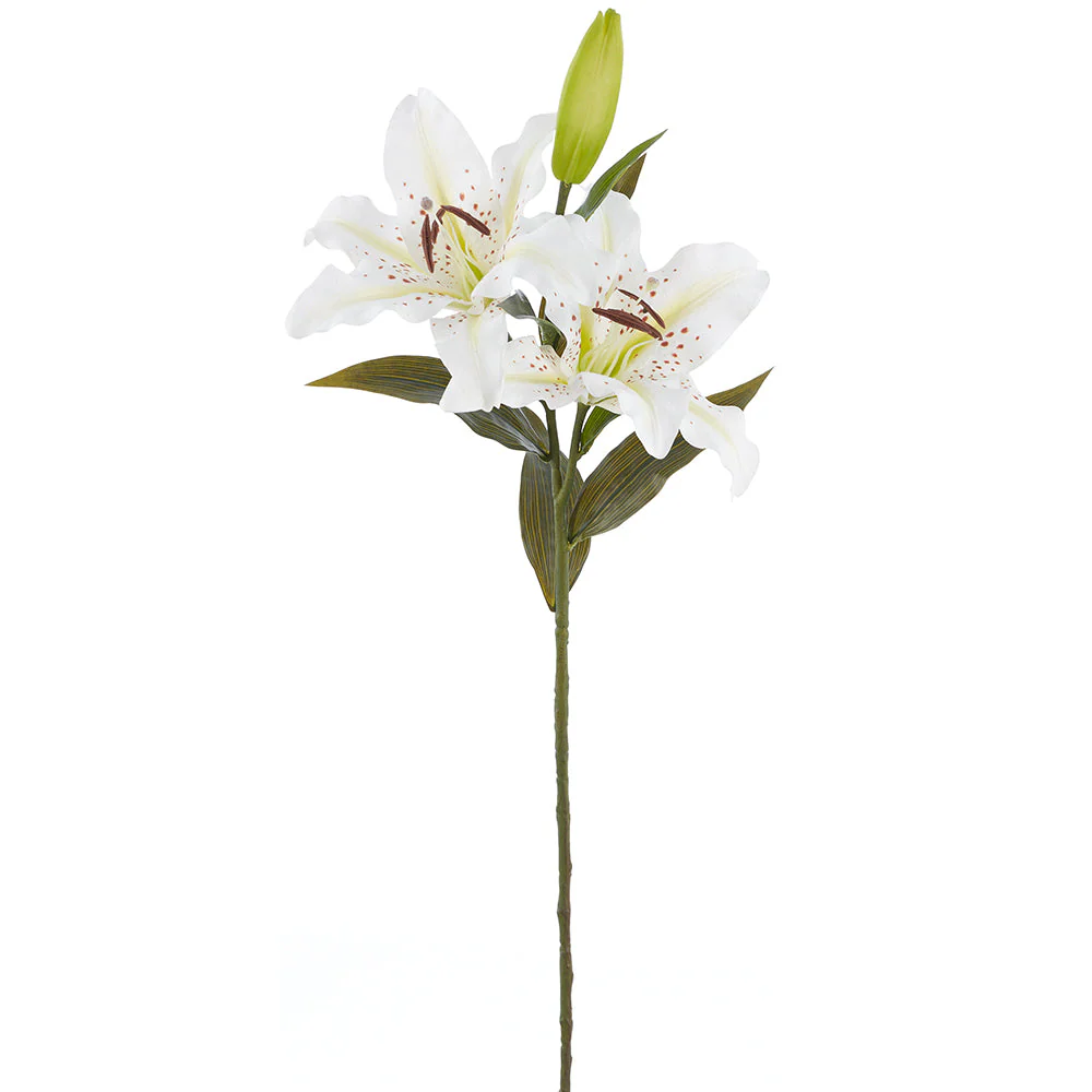 33.5" Casablanca Lily Faux Flower Stem -White (Pack of 12)