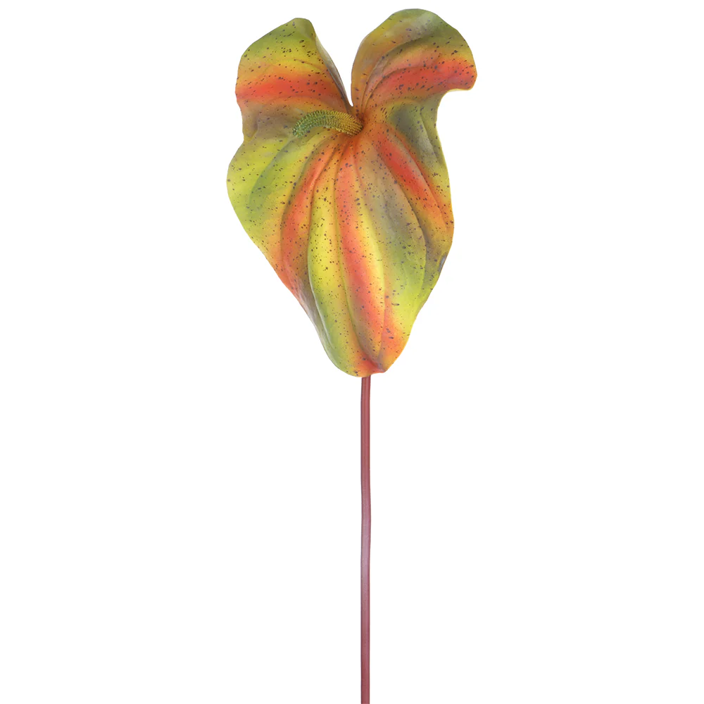 33.5" Real Touch Anthurium Flower Stem -Green/Red (Pack of 12)