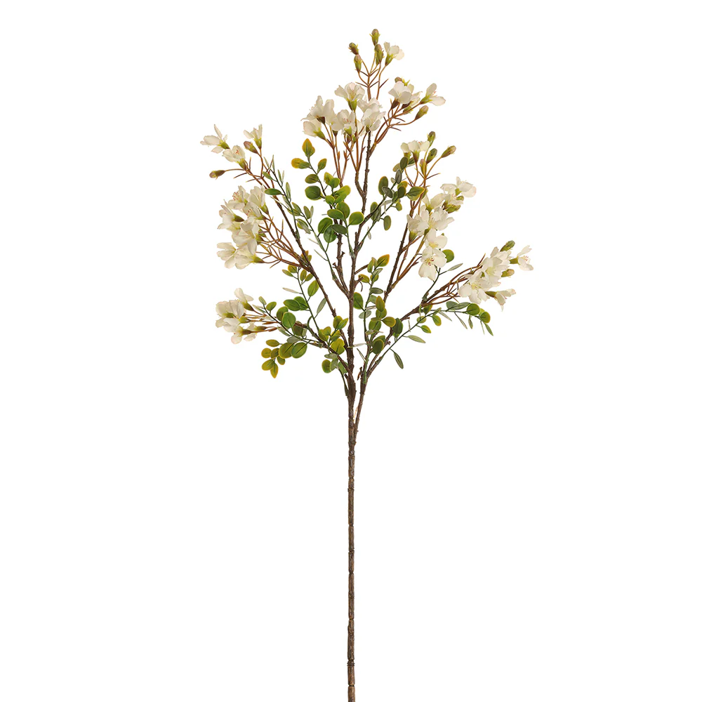 33.5" Silk Blossom Flower Stem -White (Pack of 12)