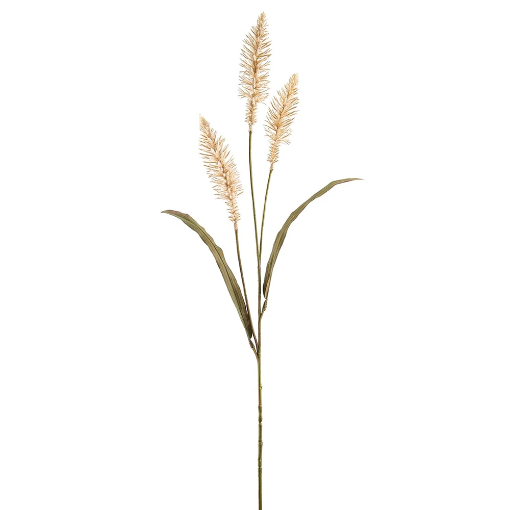 33" Artificial Flowering Pennisetum Fountain Grass Stem -Cream (Pack of 12)