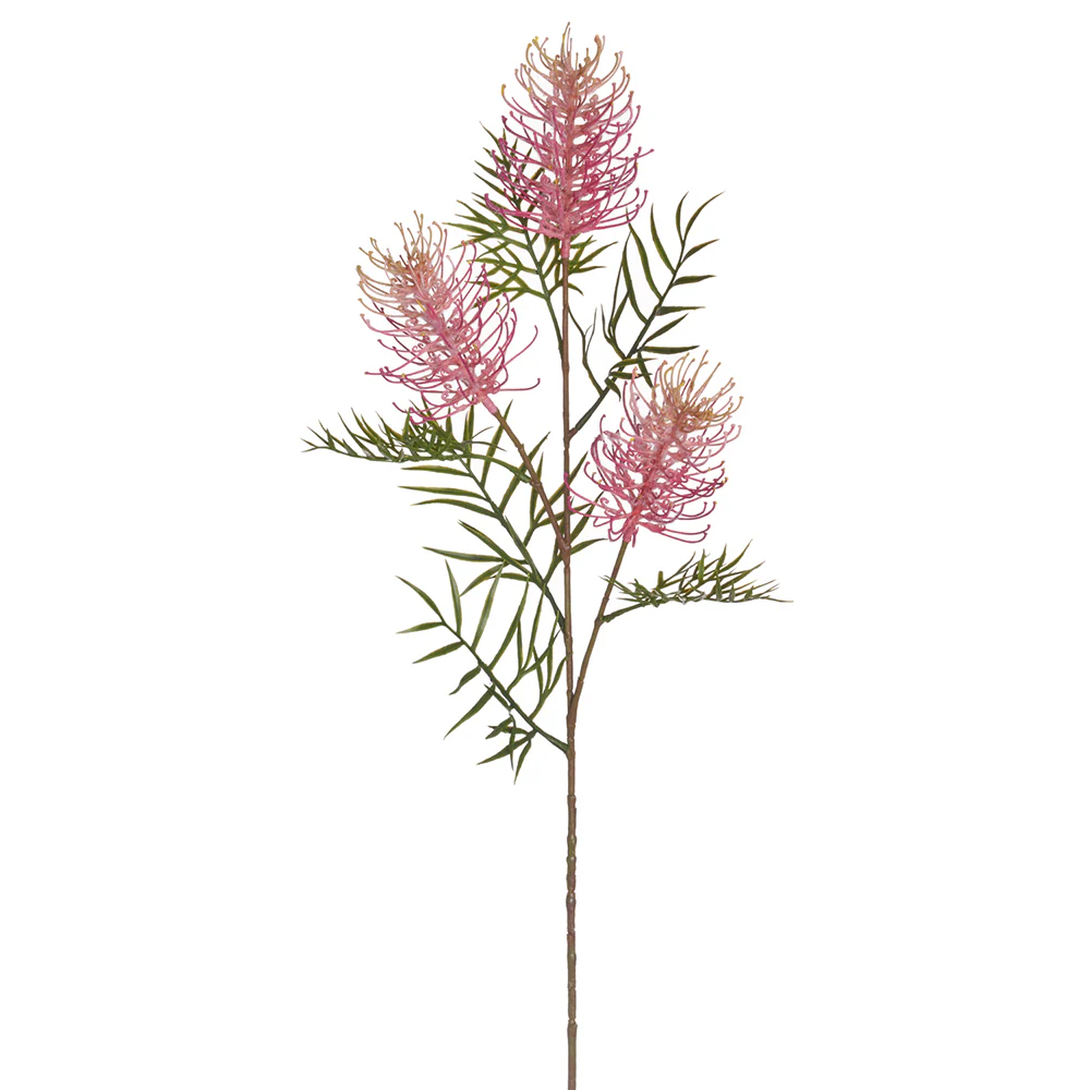 33" Artificial Grevillea Banksia Protea Flower Stem -Pink (Pack of 12)
