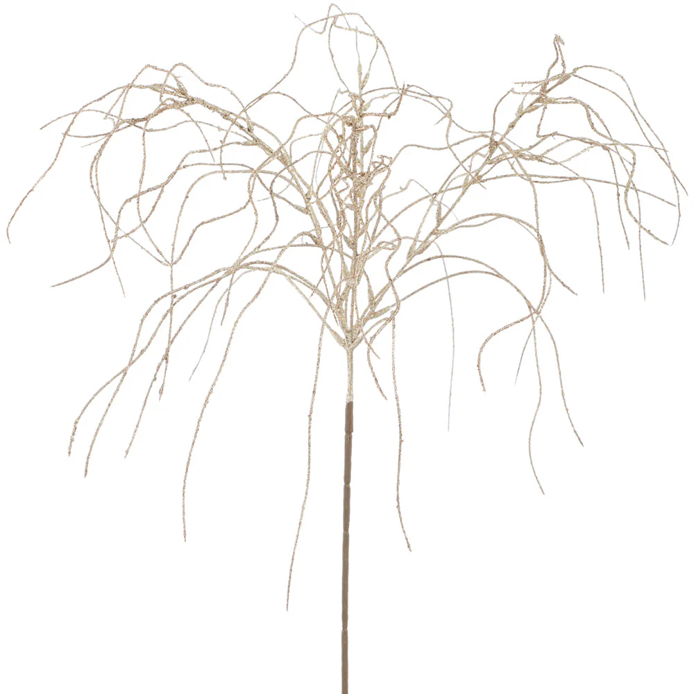 33" Glittered Artificial Grass Stem -Gold (Pack of 12)