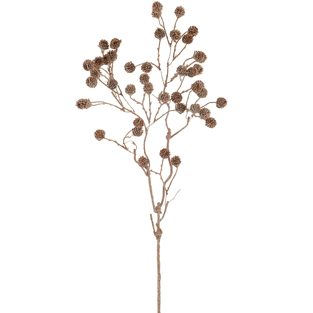 33" Glittered Artificial Pinecone Stem -Copper (Pack of 12)