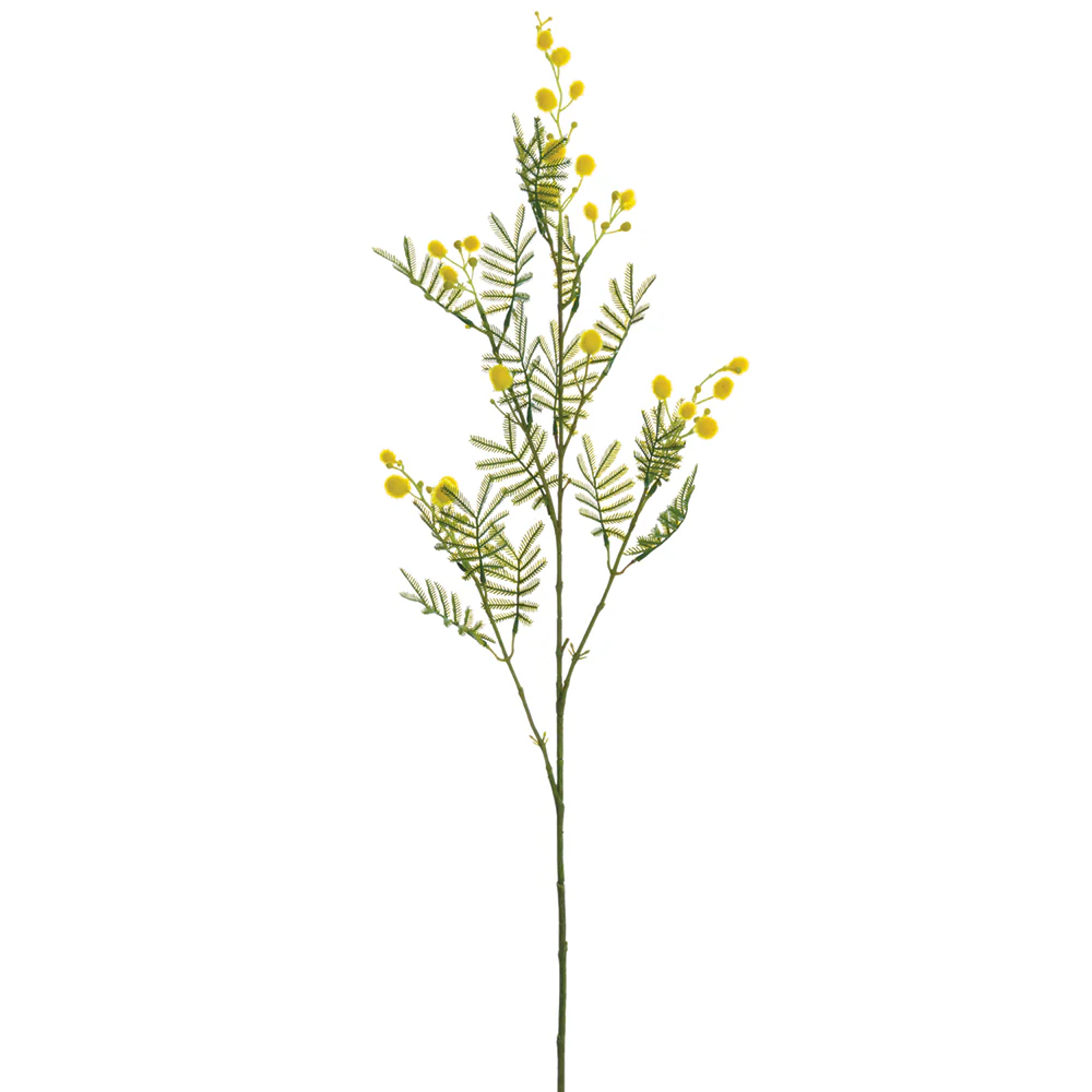 33" Mimosa Blossom Silk Flower Stem -Yellow (Pack of 12)
