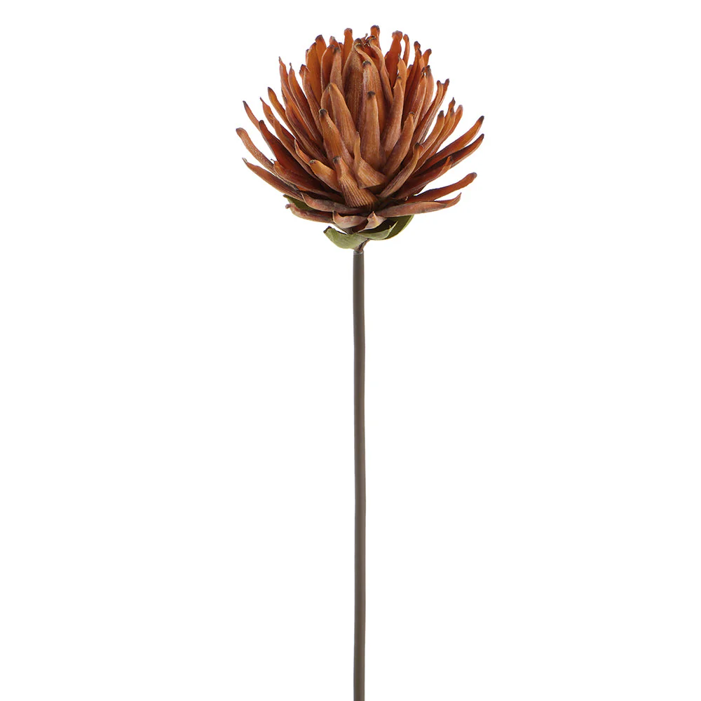 33" Protea Artificial Flower Stem -Rust (Pack of 12)