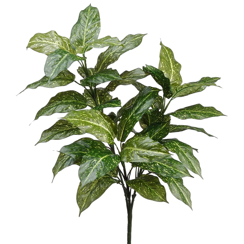 33" Silk Aucuba Plant -40 Leaves -Green/Cream (Pack of 6)