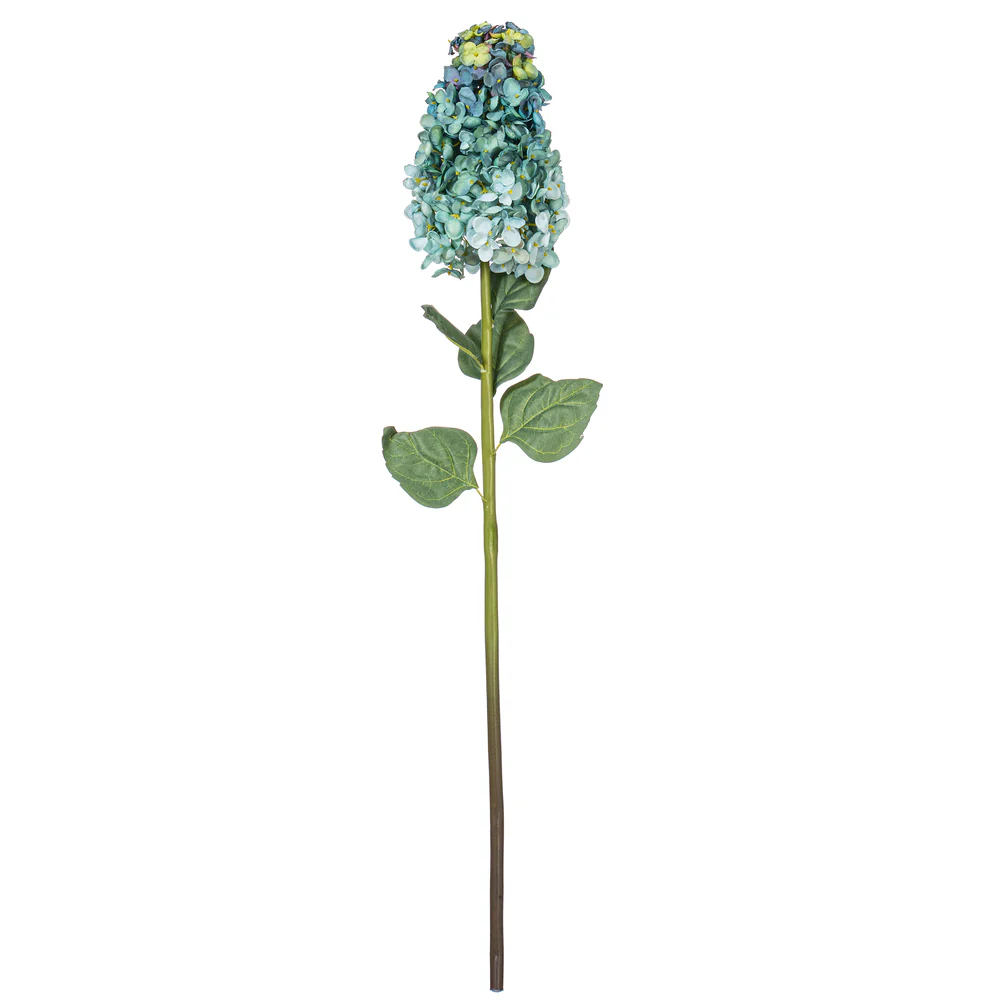 33" Silk Cone Hydrangea Flower Stem -Aqua (Pack of 6)