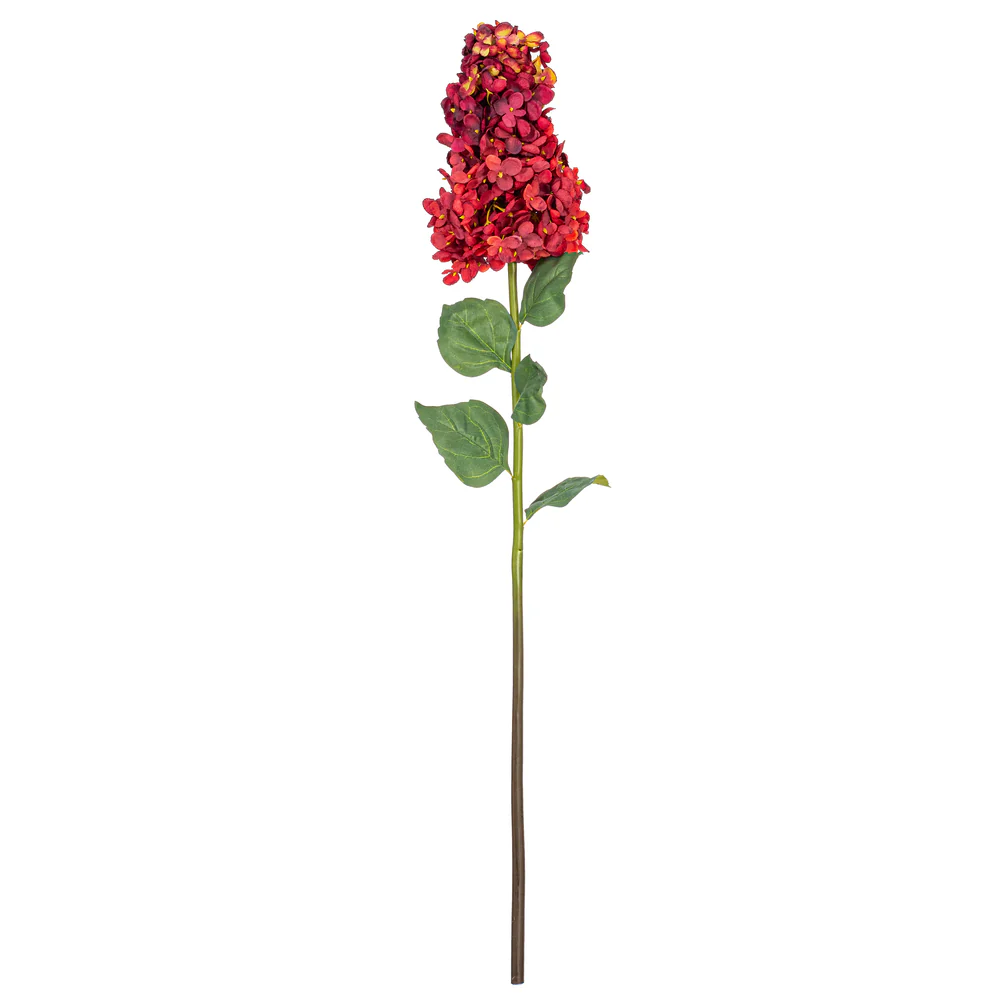 33" Silk Cone Hydrangea Flower Stem -Burgundy (Pack of 6)