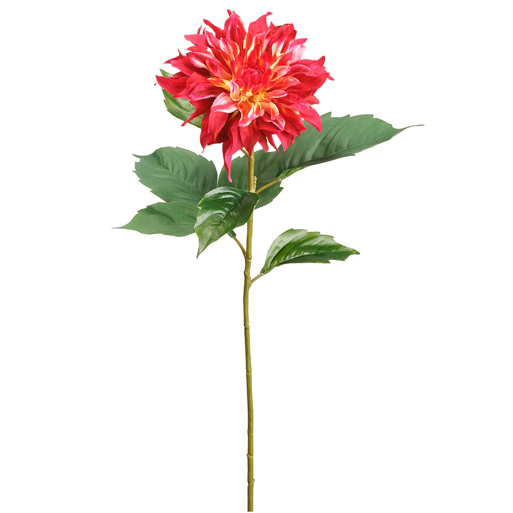 33" Silk Dahlia Flower Stem -Beauty/Yellow (Pack of 12)