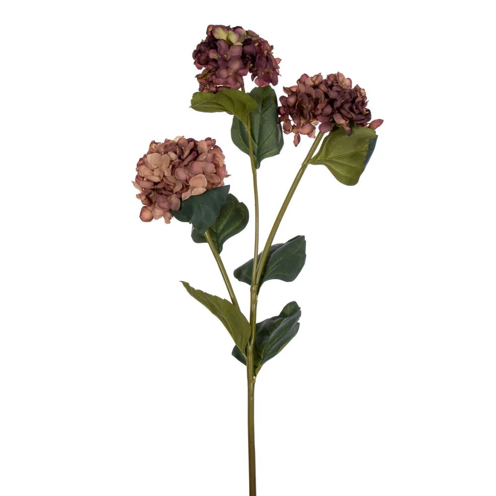 33" Silk Hydrangea Flower Stem -Coffee (Pack of 6)