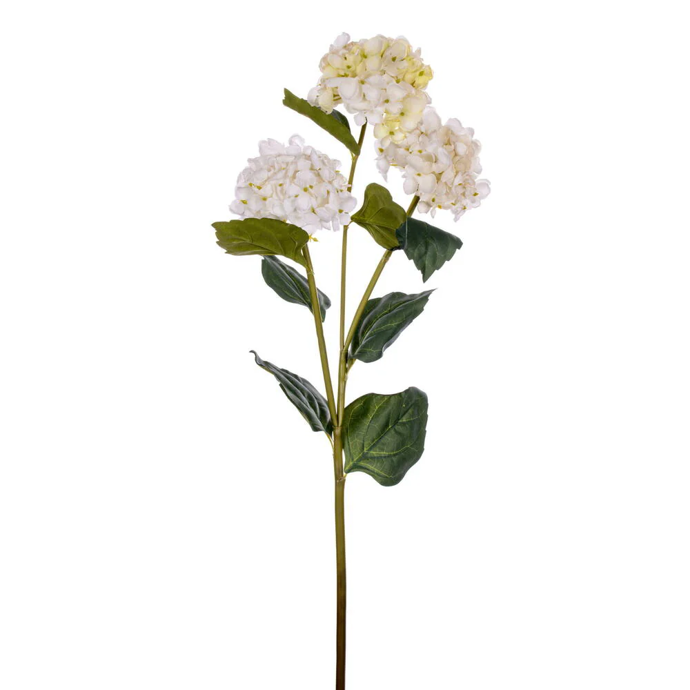 33" Silk Hydrangea Flower Stem -White (Pack of 6)