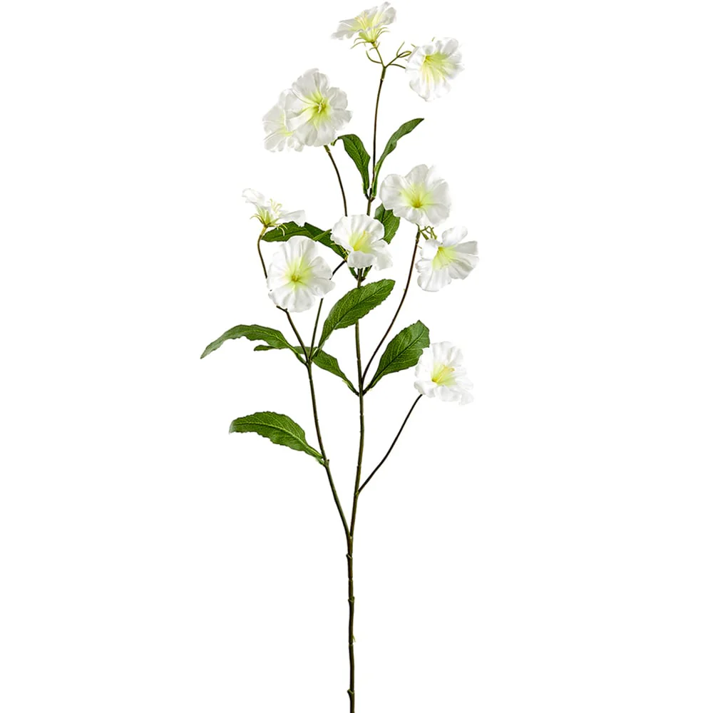 33" Silk Morning Glory Flower Stem -White (Pack of 12)