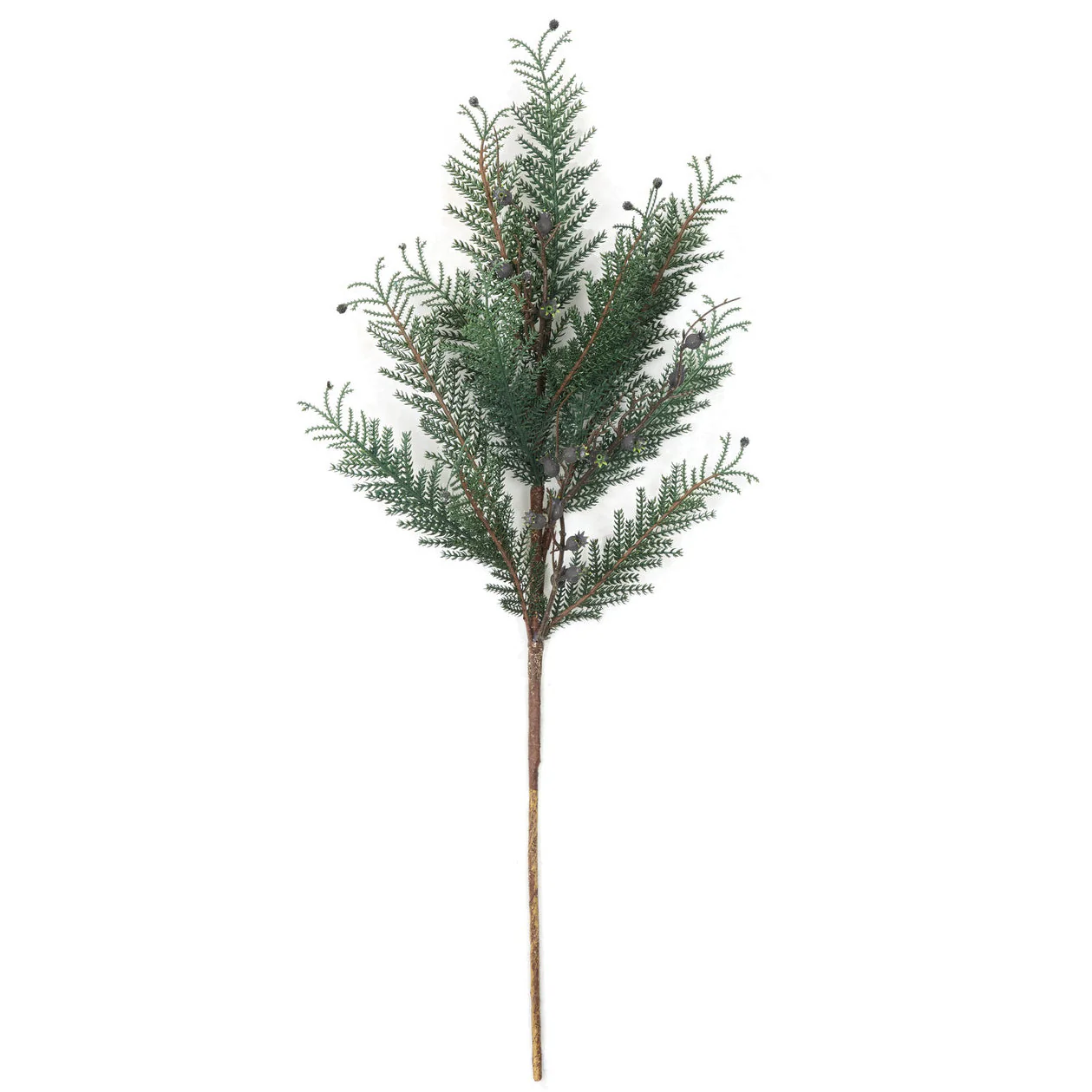 33" Soft-Touch Artificial Mixed Juniper, Fern & Berry Stem -Green/Blue (Pack of 12)