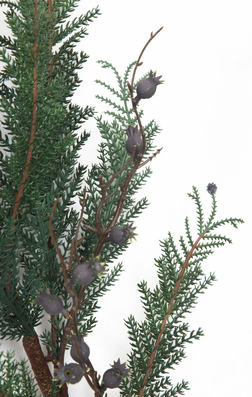 33" Soft-Touch Artificial Mixed Juniper, Fern & Berry Stem -Green/Blue (Pack of 12) - Image 2