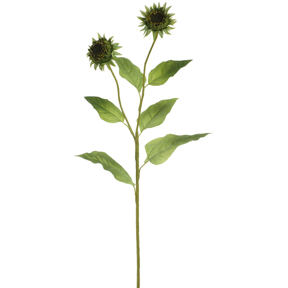 33" Sunflower Silk Flower Stem -Green (Pack of 12)