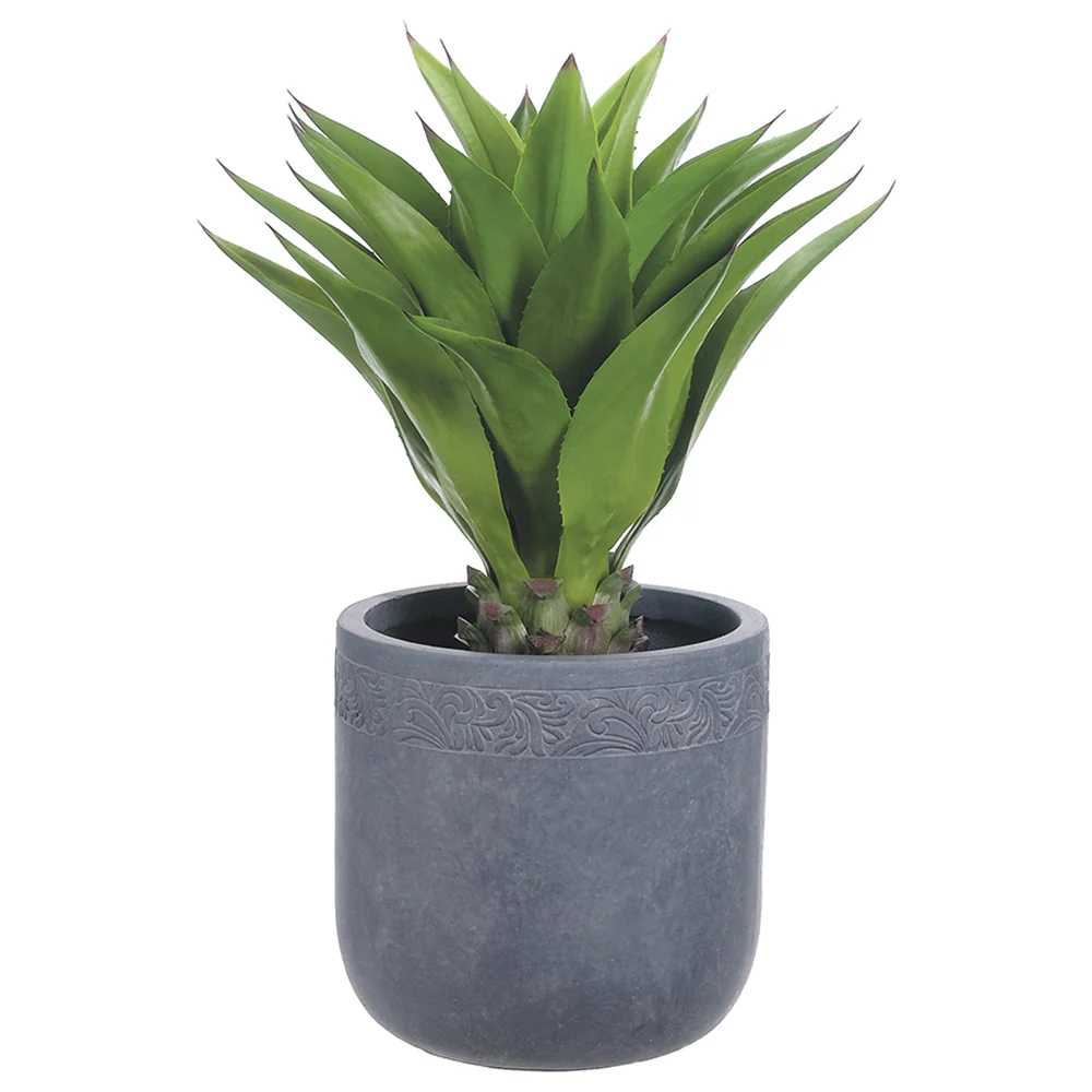 34" Agave Attenuata Artificial Plant w/Fiber Clay Planter -Green