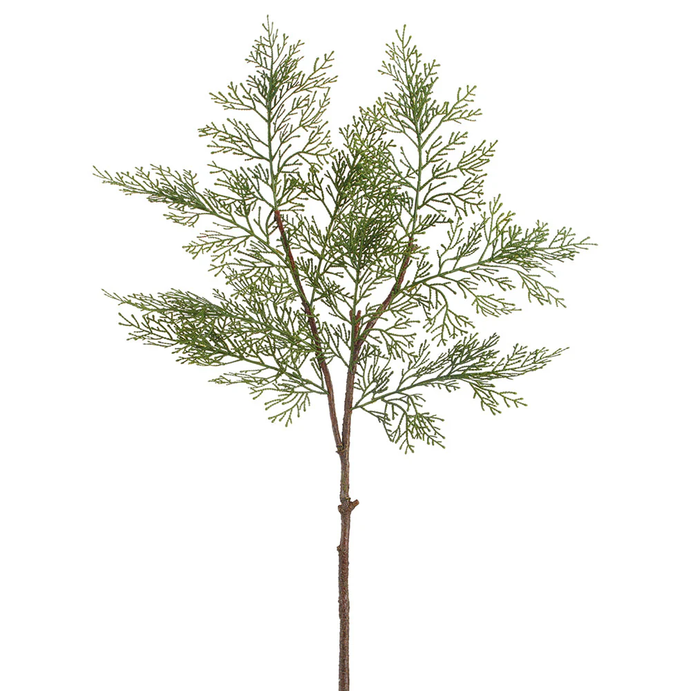 34" Artificial Cedar Stem -Green (Pack of 12)