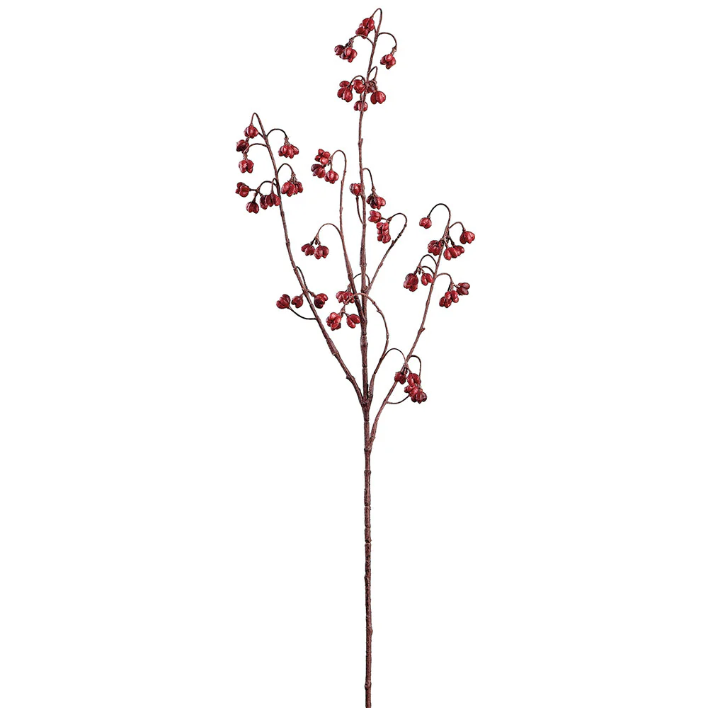 34" Artificial Euonymus Berry Stem -Red (Pack of 12)