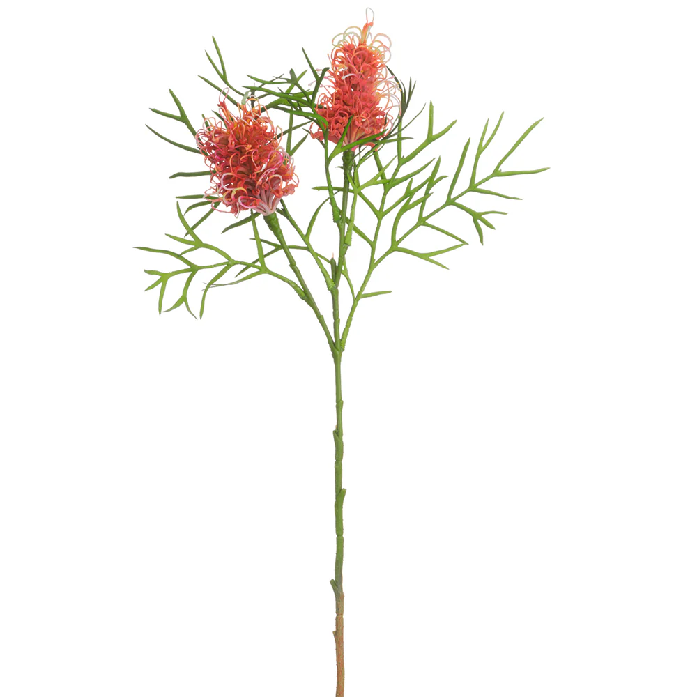 34" Artificial Grevillea Banksia Protea Flower Stem -Wine (Pack of 12)