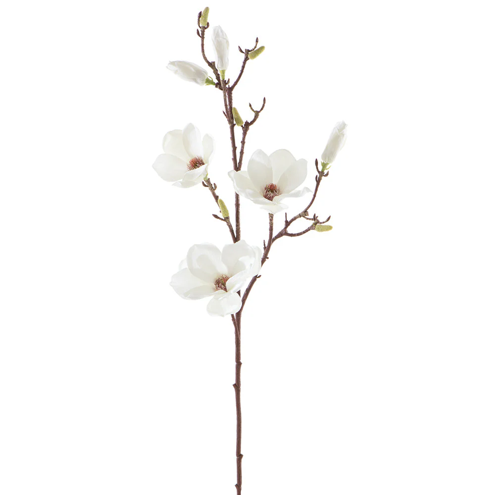 34" Magnolia Silk Flower Stem -White (Pack of 12)