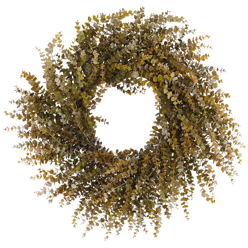 34" Mini Boxwood Artificial Wreath -Green/Brown (Pack of 4)