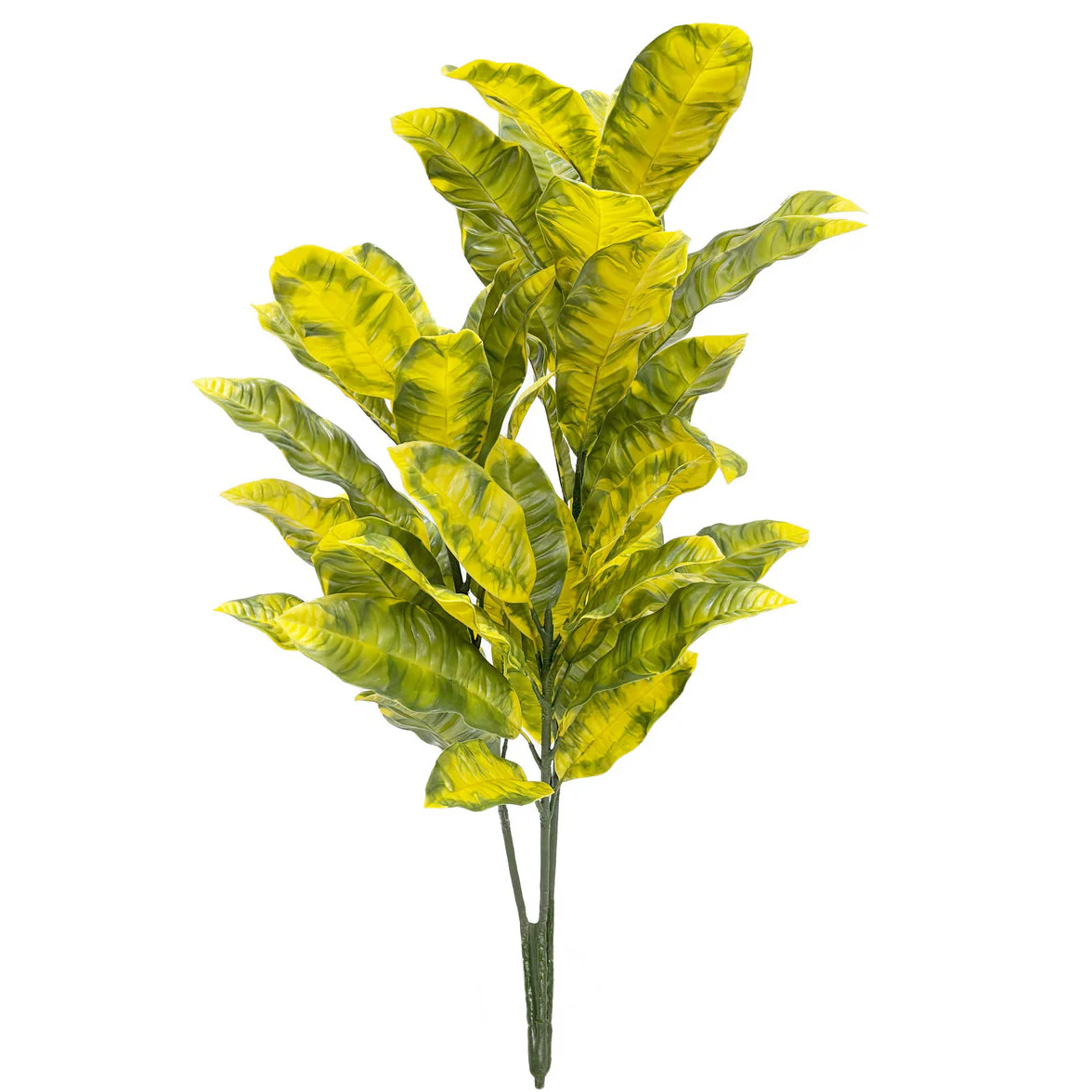 34" Outdoor UV-Proof Artificial Croton Leaf Plant -Yellow/Green (Pack of 2)