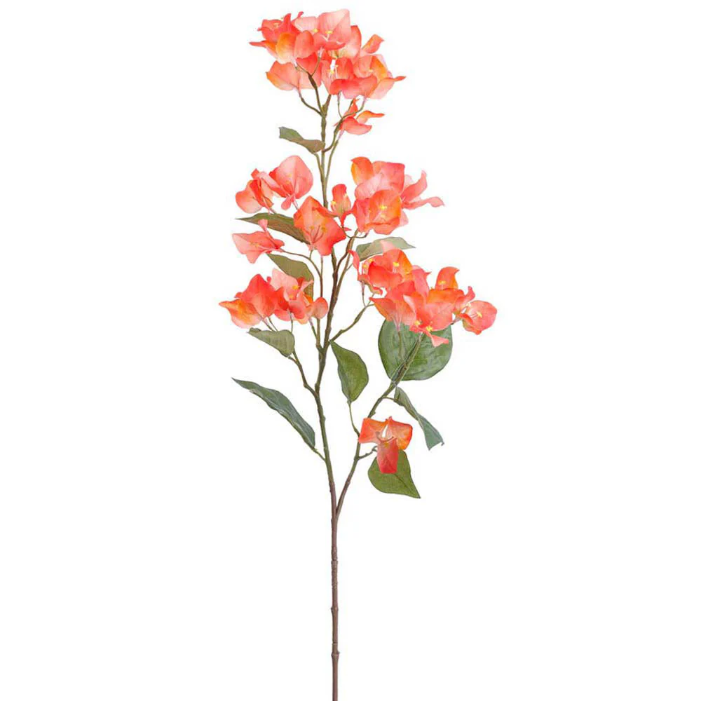 34" Outdoor UV-Resistant Artificial Bougainvillea Flower Stem -2 Tone Coral (Pack of 12)