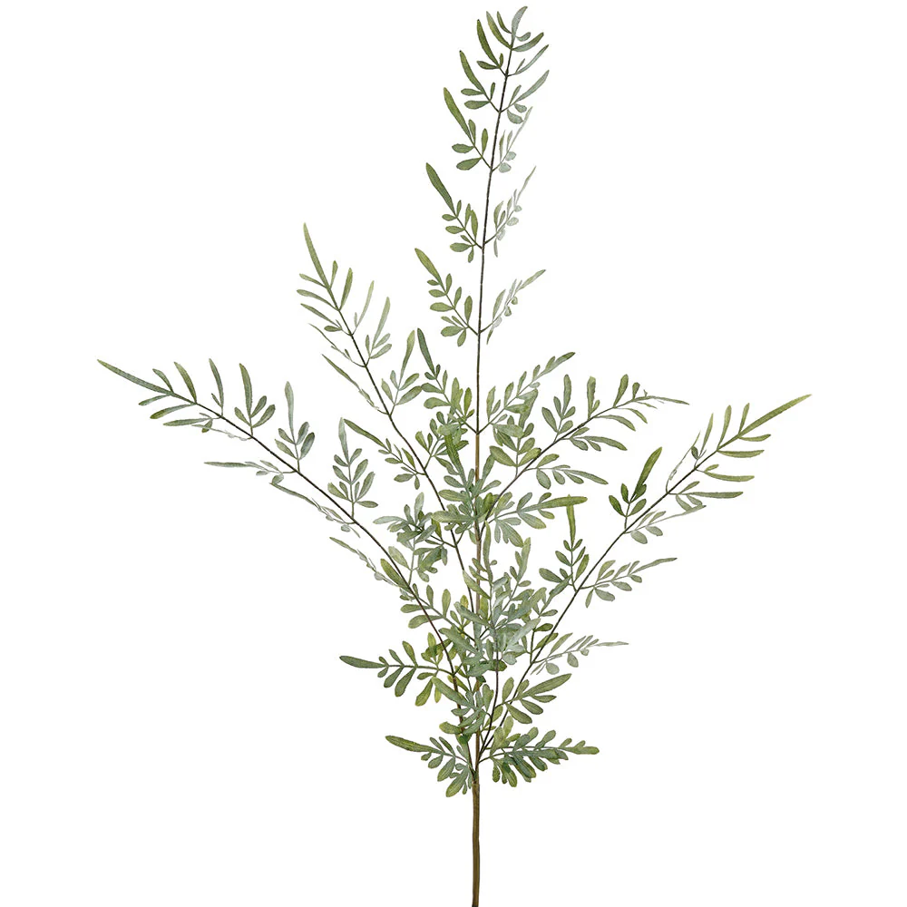 34" Outdoor UV-Resistant Artificial Rue Leaf Herb Stem -Green (Pack of 6)