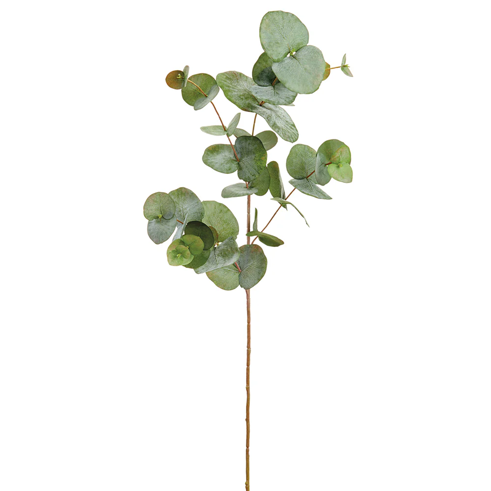 34" Silk Eucalyptus Leaf Stem -Green/Gray (Pack of 12)