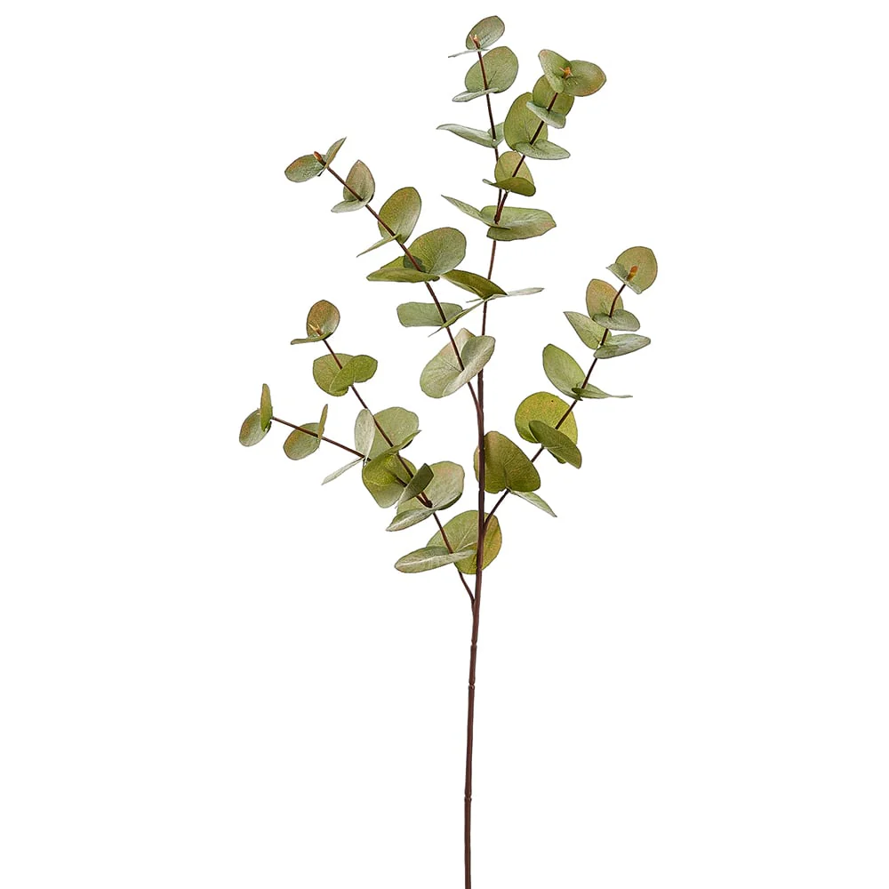 34" Silk Eucalyptus Leaf Stem -Green/Moss (Pack of 12)