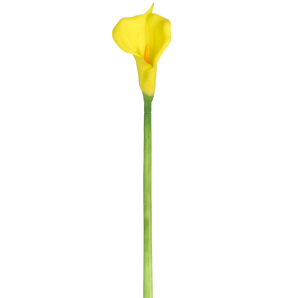 34" Silk Jumbo Calla Lily Flower Spray -Yellow (Pack of 12)