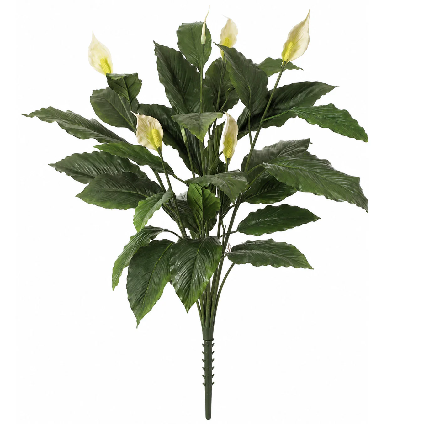 34" Soft-Touch Peace Lily Spathiphyllum Silk Plant -Green/Cream (Pack of 6)