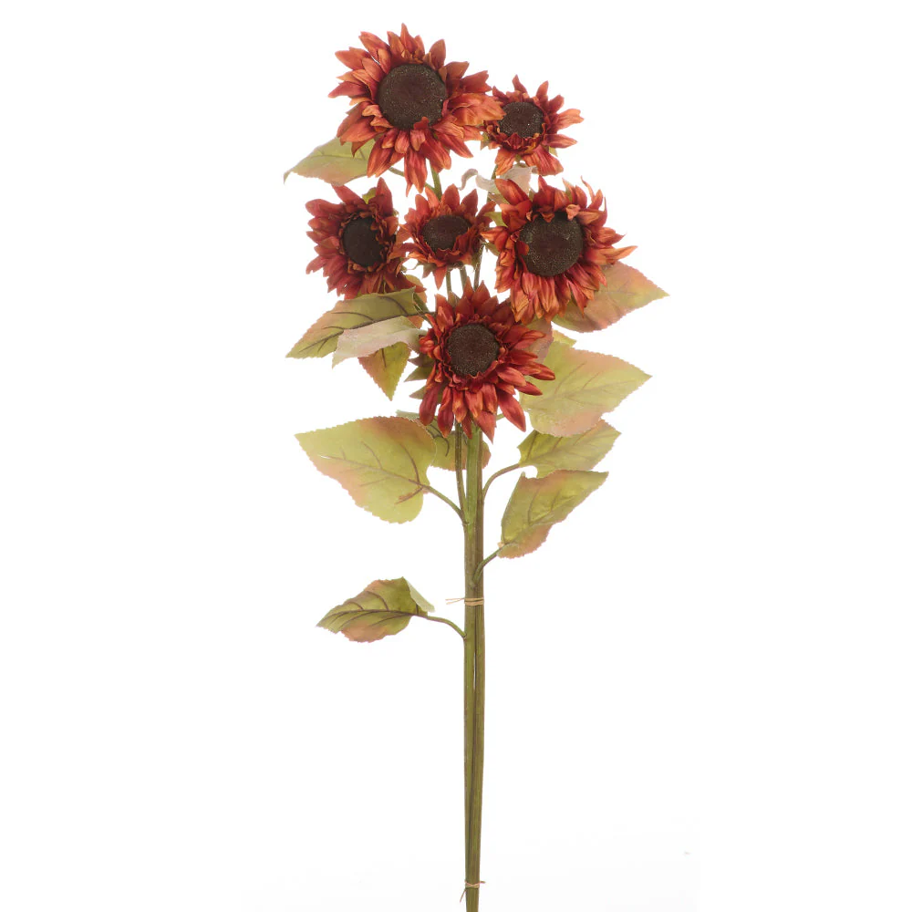 34" Sunflower Silk Flower Stem Bundle -Brown (Pack of 6)